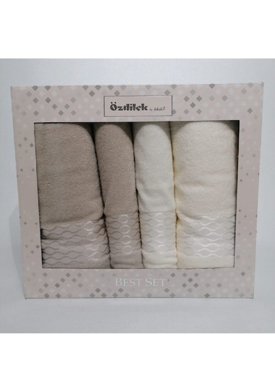 Özdilek Elissa Best Set Hamam Takımı (Banyo Seti) Krem - Bej Krem