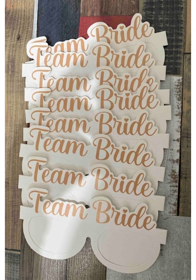 8 Adet Bride To Be Konsepti Gözlük Beyaz Rose Gold "team Bride" Bekarlığa Veda Nedime Partisi