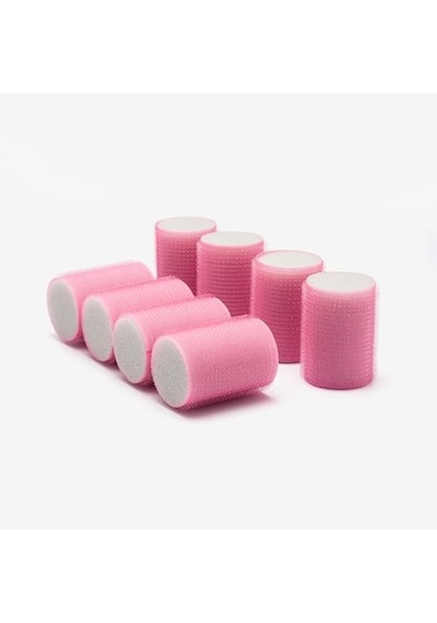 Croc 1207 Cırtlı Sünger Bigudi Pembe 8li Çap 4cm Açık Mavi