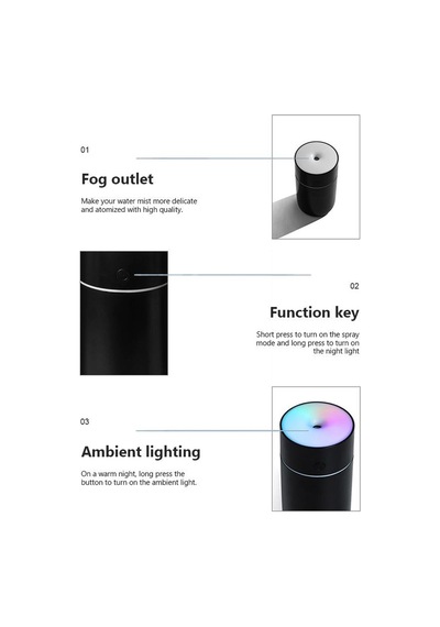 Renkli Taşınabilir Hava Nemlendirici Usb Şarj Edilebilir Kablosuz Ev Araba Mini Hava Atomizörü Aroma Nemlendirici Uçucu Yağ Difüzörü