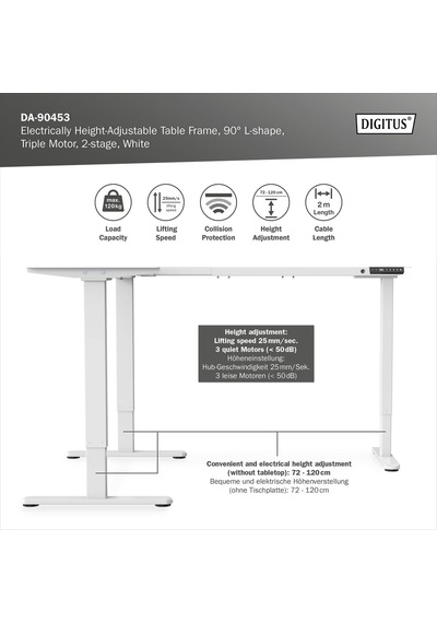 Elektrikli Yüksekliği Ayarlanabilir Masa Çerçevesi, Gri, 124-208 Cm Genel Elektrikli Yüksekliği Ayarlanabilir Masa Çerçevesi, Gri, 124-208 Cm Genel