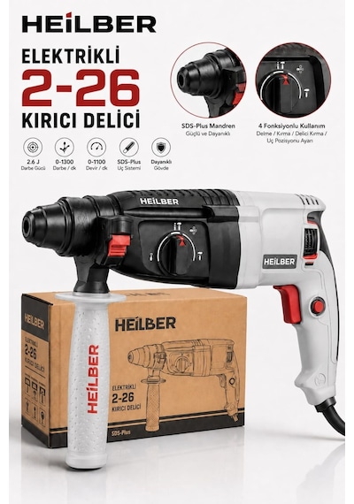 Heilber Ba011541 Sds Plus Hilti 2-26 Elektrikli Kırıcı Delici Beton Ve Duvar Delme Makinesi