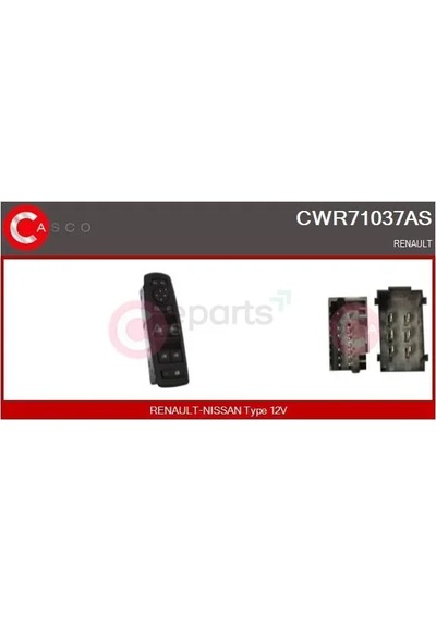 Düğme Cam Açma Fluence / Megane 3 / Laguna 3 Dörtlü Ayna Ayar Düğmeli Çerçeveli 19 Pin Sol Maher 26581