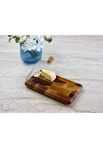 Doğal Akasya Ağacı Telli Peynir Kesme Tahtası Ve Sunum Tabağı 24x15 Cm Doğal Ahşap Rengi