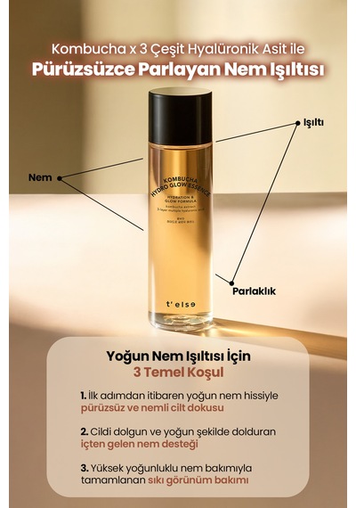 Cilde Parlak Görünüm Kazandıran Aydınlatıcı Ve Nemlendirici Esans T Else Kombucha Hydro Glow Essence