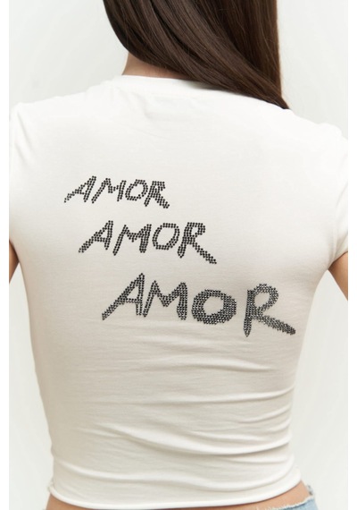 Mai Collection 2735 - El Amor Beyaz Penye Crop