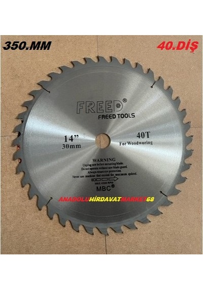 Freed 350 MM Elmas Testere Sunta Mdf Ahşap Odun Kesme Testeresi