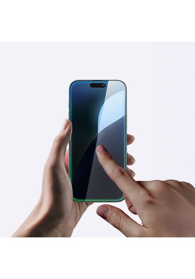 Apple Uyumlu   iPhone 16 Plus Amazingthing Titan Şeffaf Hd Görünümlü Temperli Cam Ekran Koruyucu Siyah