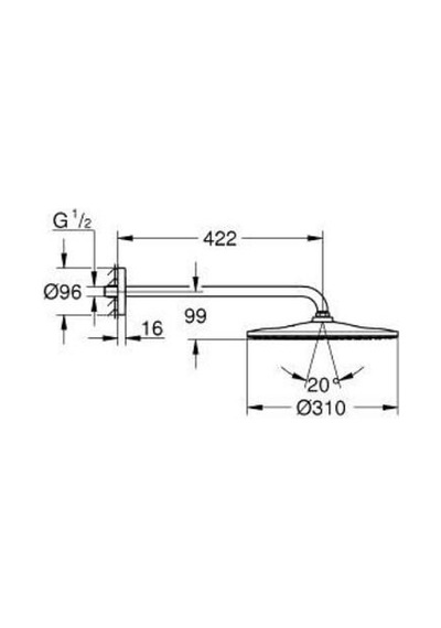 Grohe Rainshower Mono 310 Baş Duş Seti 422 Mm, 1 Püskürtme - 26558dl0 Altın