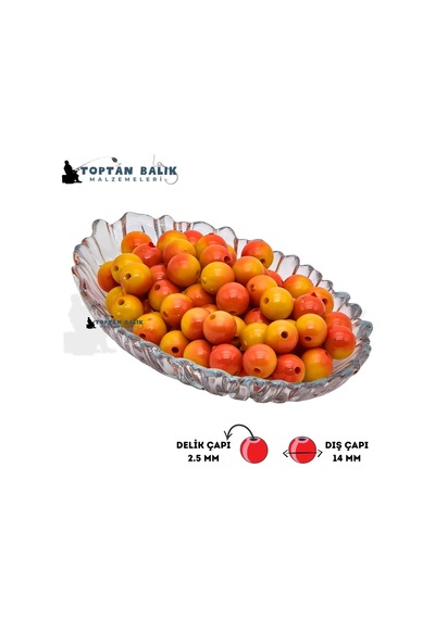 Turuncu-sarı Sazan Balık Boncuğu 14 Mm İç Çap: 2.5 Mm - 500 Gr