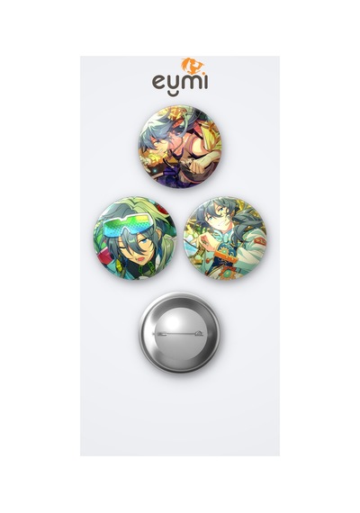 The Ensemble Stars Niki Shiina 3'lü Metal Rozet Seti 58mm İğneli Buton Çanta Yaka Rozeti Çok Renkli
