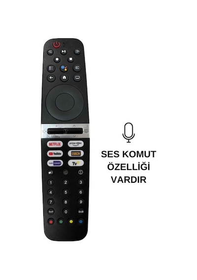 Arçelik Uyumlu-beko-Grundig Gr-v3 Ses Komutlu Netflıx-youtube-beın-exxen-tv+ Lcd Led Tv Kumandası