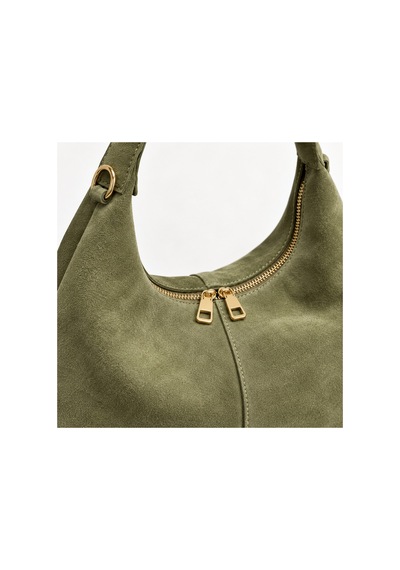 Nura Collection Haki Kadın Hakiki Süet Shopper Omuz Çantası Haki - 933745279 Haki