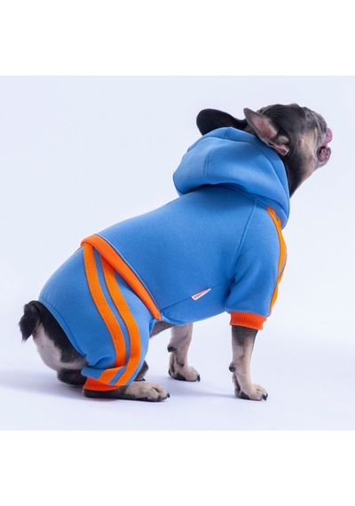 Mavi Denver Track Tulum Köpek Tulumu Köpek Kıyafeti Köpek Eşofmanı Kedi Kıyafeti