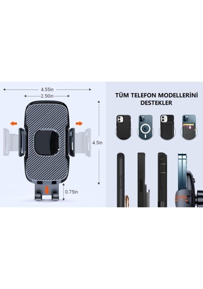 Araç Içi Otomatik Telefon Tutucu Cam Ve Torpido Için Yüksek Kalite Ücret Iade Garantili