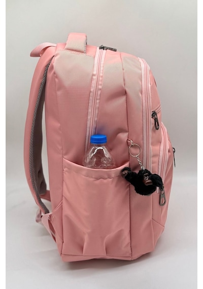 Pudra Vizon Unisex Okul Çantası Su Geçirmez Kumaş Unisex Okul Sırt Çantası 1700 Pembe