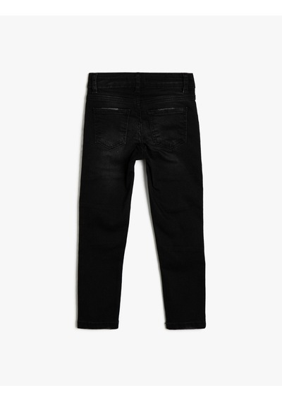 Koton Kot Pantolon Dar Paça Pamuklu Cepli - Slim Jean Siyah 0ykb46393od