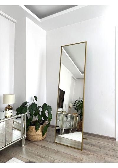 Effe Gold Metal Çerçeveli Ayaklı 180x50 Boy Aynası