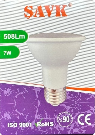 8 Adet Şavk 7w 6500k Beyaz Işık Par20 E27 Duylu Kalın Duy Led Spot Ampul