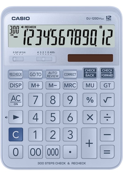 Casio Dj-120dpluslbwadp Hesap Makinesi Desktop Gri - Siyah