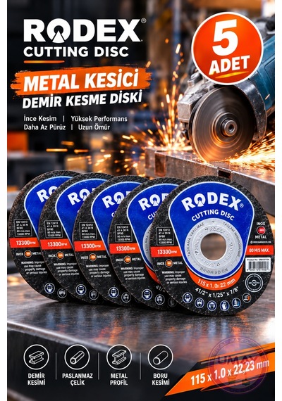 5 Adet Metal Kesici Demir Kesme Diski 115x1,0x22,23 Mm İnce Taş Spiral Demir Kesici Disk