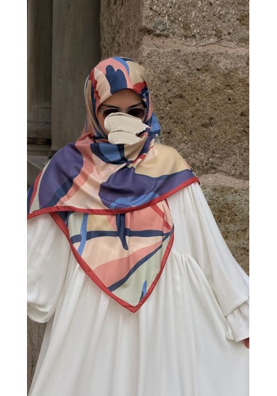 Qalortex Scarf Pamuklu Soft Rânâ Desen Eşarp-somon