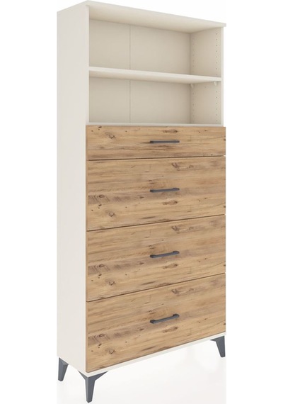 Arges Dolap 2 Raflı 4 Çekmeceli 88x30x182 Aytaşı-çam Aytaşı