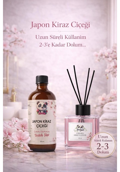 Japon Kiraz Çiçeği Çubuklu Oda Kokusu 250 Ml Refil Ve 100 Ml Difüzör Şişe Fresh