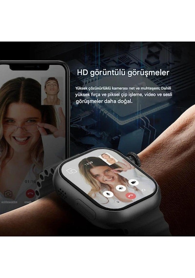Hw S10 Call 5g Android Amoled Ekran Gps, Nfc, Kamera Yapay Zeka Destekli Akıllı Saat Btk Kayıt