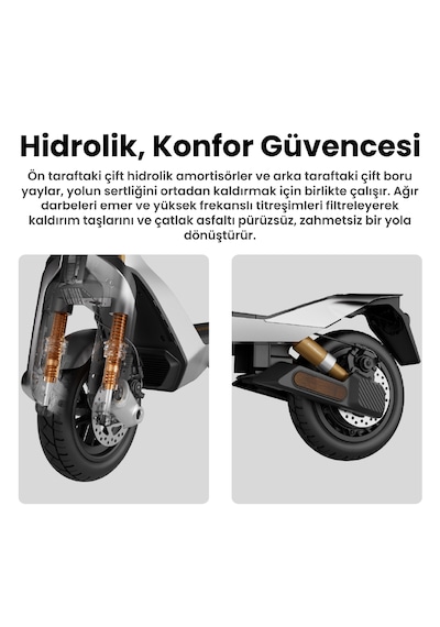 Navee Ut3 Max Elektrikli Scooter - 1638w Güç, 28 Eğim, 130 Kg Taşıma Kapasitesi, Tcs, Find My Siyah