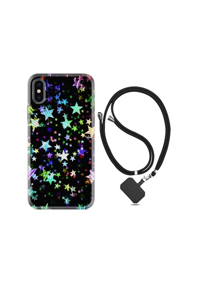 Apple Uyumlu iPhone X XS Kılıf Boyun Askılı Yıldızlar 1601