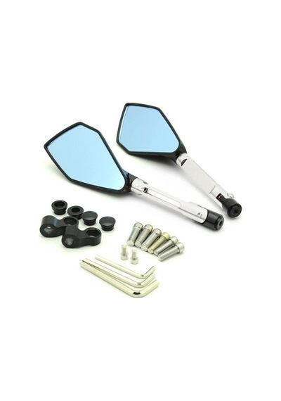Merpa Motosiklet Aynası Cnc Alüminyum Düz 8mm10mm/ters 10mm Nikel