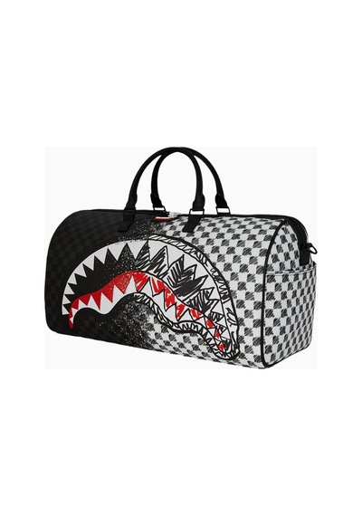 Sprayground Mix And Match Scribble Large Duffle, Şık Ve Geniş Seyahat Çantası, Sınırlı Üretim Sırt Çantası Siyah
