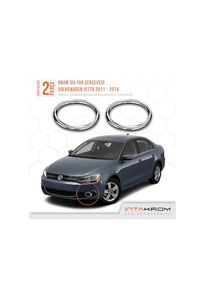 intakrom Volkswagen Jetta Krom Sis Farı Çerçevesi - 2011-2014