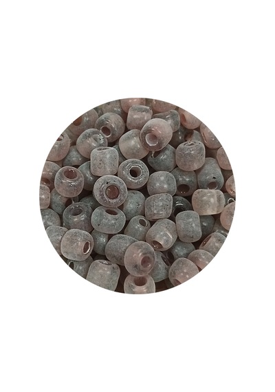 Dökme Cam Kum Boncuk Büyük Boy 6/0 4 Mm - 20 Gram - Şeffaf Gri - Bnc105