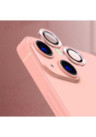 Noktaks - Apple Uyumlu iPhone 13 Mini - Kamera Lens Koruyucu Cl-07 - Rose Gold