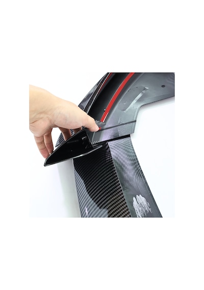 Red Lion Parts Tesla Model Y Juniper 2025+ Uyumlu Ön Tampon Lipi Parlak Karbon Fiber Görünüm