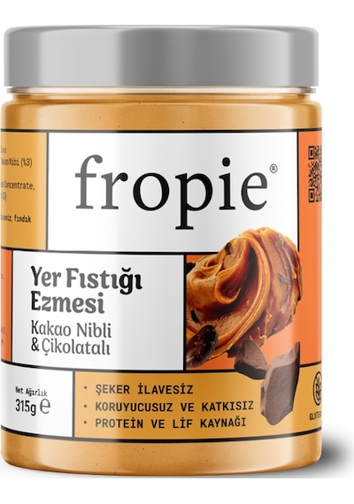 Fropie Kakao Nibli ve Çikolatalı Yer Fıstığı Ezmesi 315 G