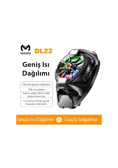 Memo Dl22 Yarı İletken Arka Klips Soğutma Radyatörü Pubg Oyun Soğutucu Apple Uyumlu iOS Android