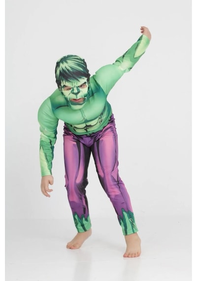 Life For Moda Erkek Çocuk Kaslı Hulk Yeşil Adam Süper Kahraman Kostümü Yeşil