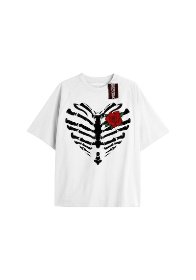 Adrift Ördek Baskılı Oversize Kalıp Unisex T-shirt Siyah