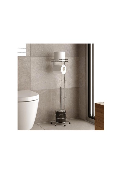 Tekno Tel Mg-096 Ayaklı Yedekli Wc Kağıtlık + Klozet Fırçalık Krom Diğer