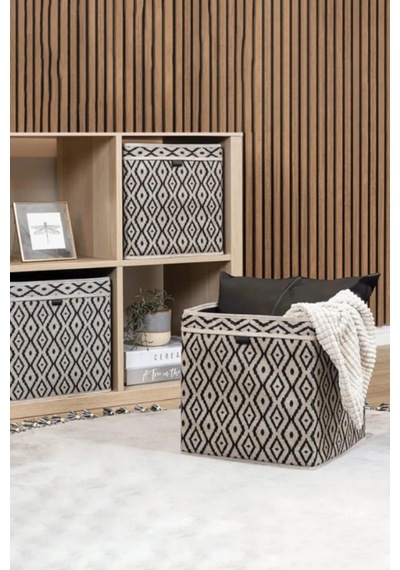 Bohe Çok Amaçlı Raf Düzenleyici Dekoratif Kutu Dolap Organizer Baza Altı Hurç 30 X 30 X 30