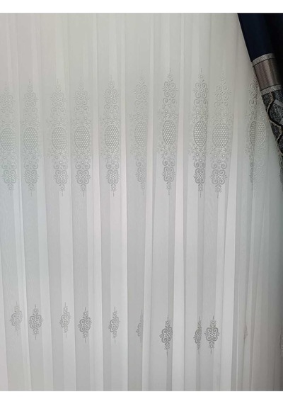 Özgün Perde 17471 Üst Kalite Tül Perde 1x2,5 Pile Ekru 100 X 250 Çok Renkli