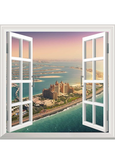 Pencere Poster Duvar Kağıdı Dubai Yapışkanlı Sticker