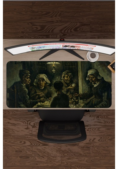 Van Gogh Patates Yiyenler Tablo V1 90x40 Xxl Gaming Kauçuk Kaymaz Taban Mouse Pad Fare Altlığı