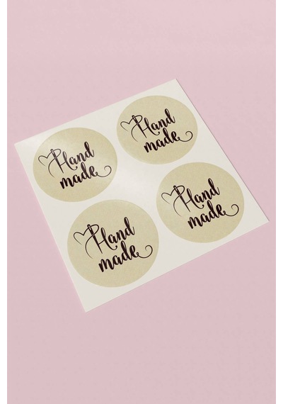 Kraft Hand Made El Yapımı Paketleme Sticker Etiket 3x3cm St2116 Çok Renkli