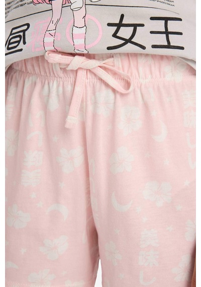 DeFacto Kız Çocuk Pijama Takımı Baskılı Kısa Kollu Üst Desenli Şort E0545A825HSGR293 Gri DeFacto Kız Çocuk Pijama Takımı Baskılı Kısa Kollu Üst Desenli Şort E0545A825HSGR293 Gri
