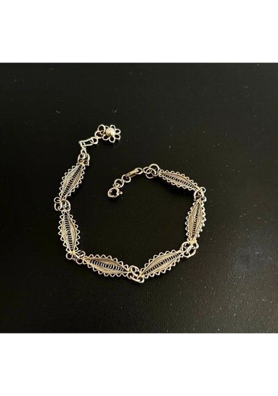 Oriental Kuyumculuk Jewellery Telkari Gümüş Bileklik Gri