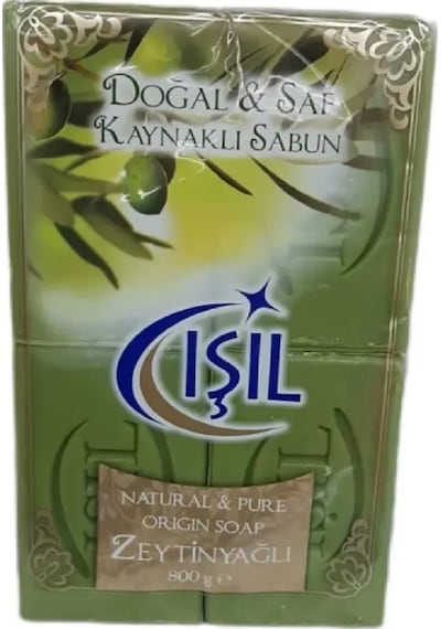 Işıl Zeytinyağlı Doğal Saf Kaynaklı Katı Sabun 4 x 200 G
